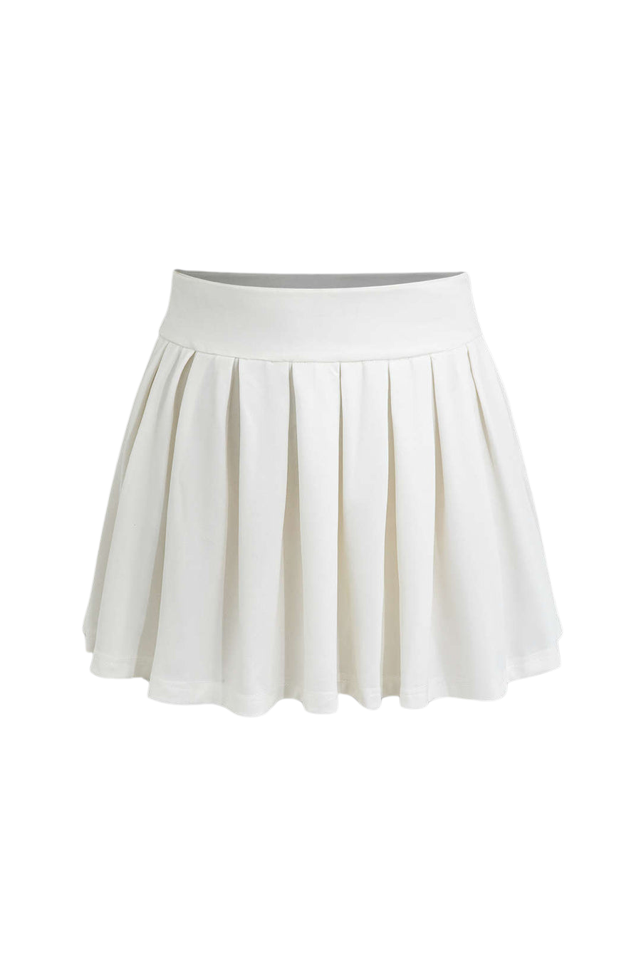 Large Pleated Mini Skirt V Neck Suit