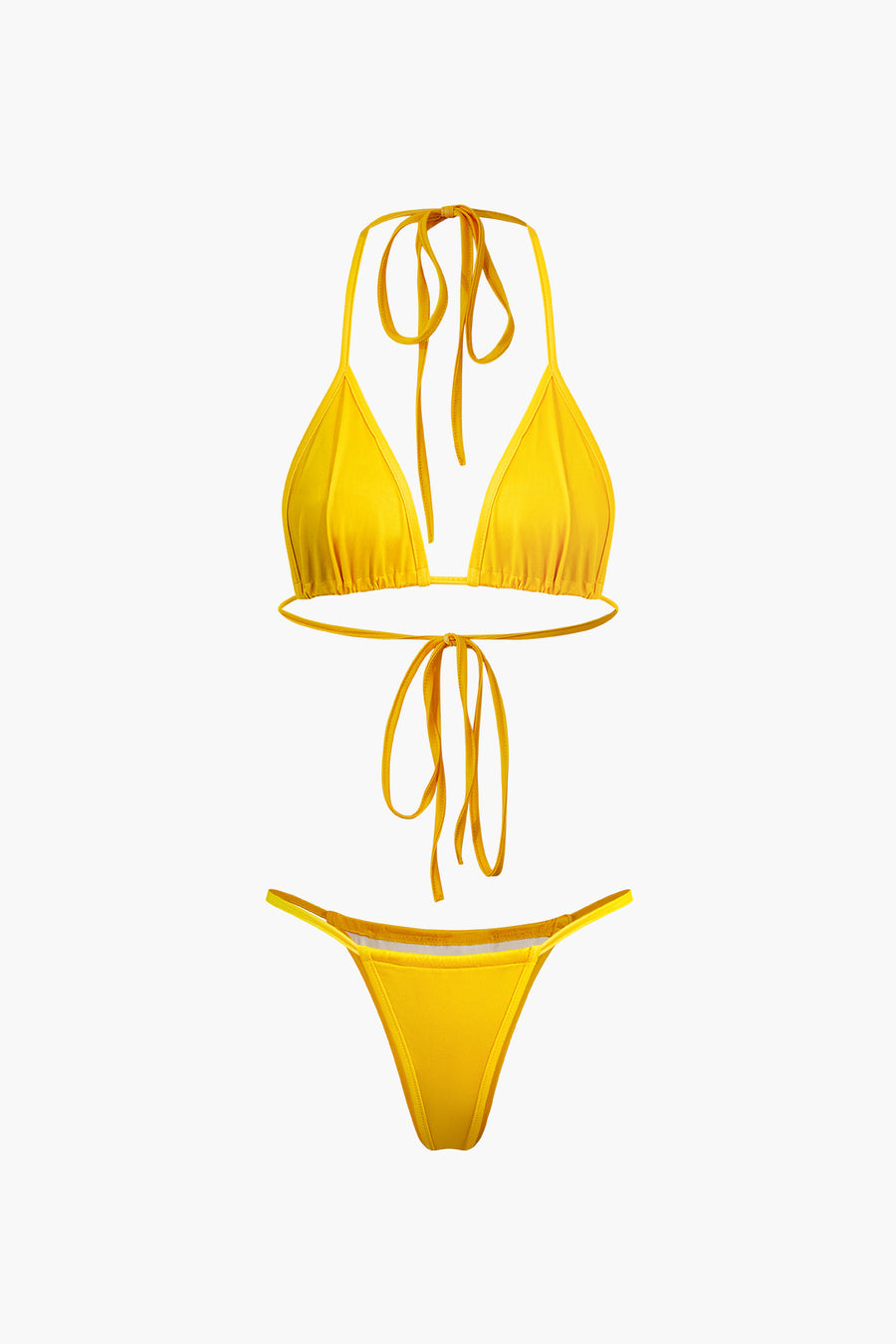 Mesh Beach Three Piece Bikini Halter Set