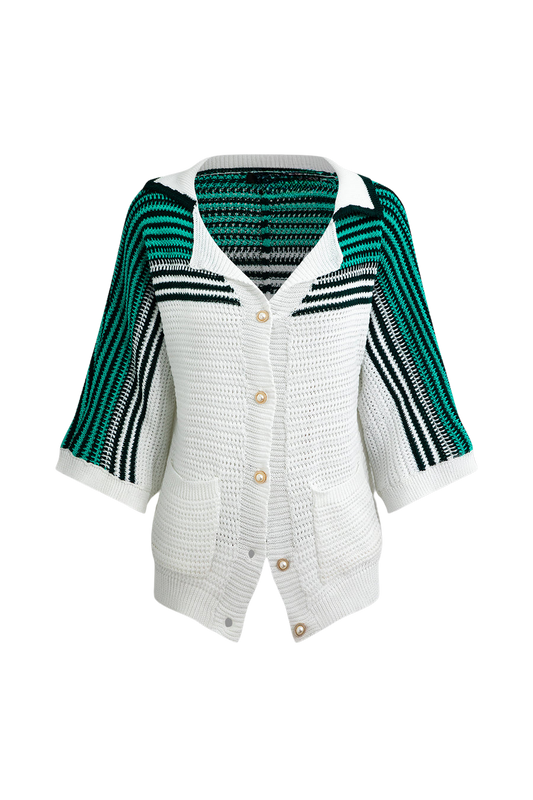 Crete Day Button Down Knitted Oversized Tee