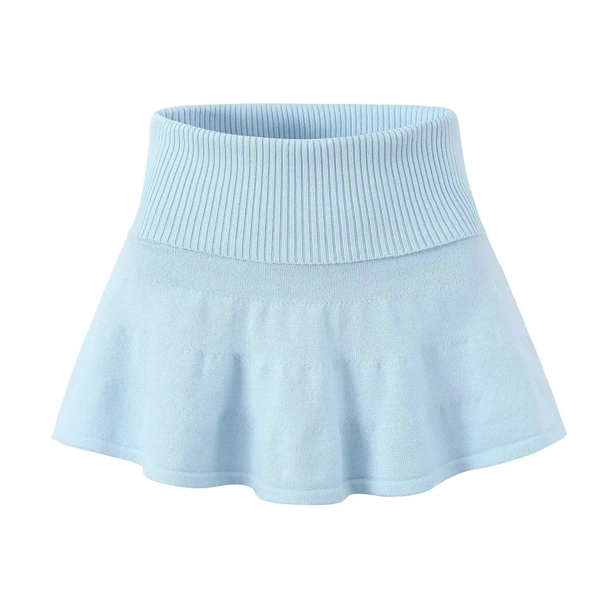 Calabasas Knitted Two Piece Halter Top and Skirt Set
