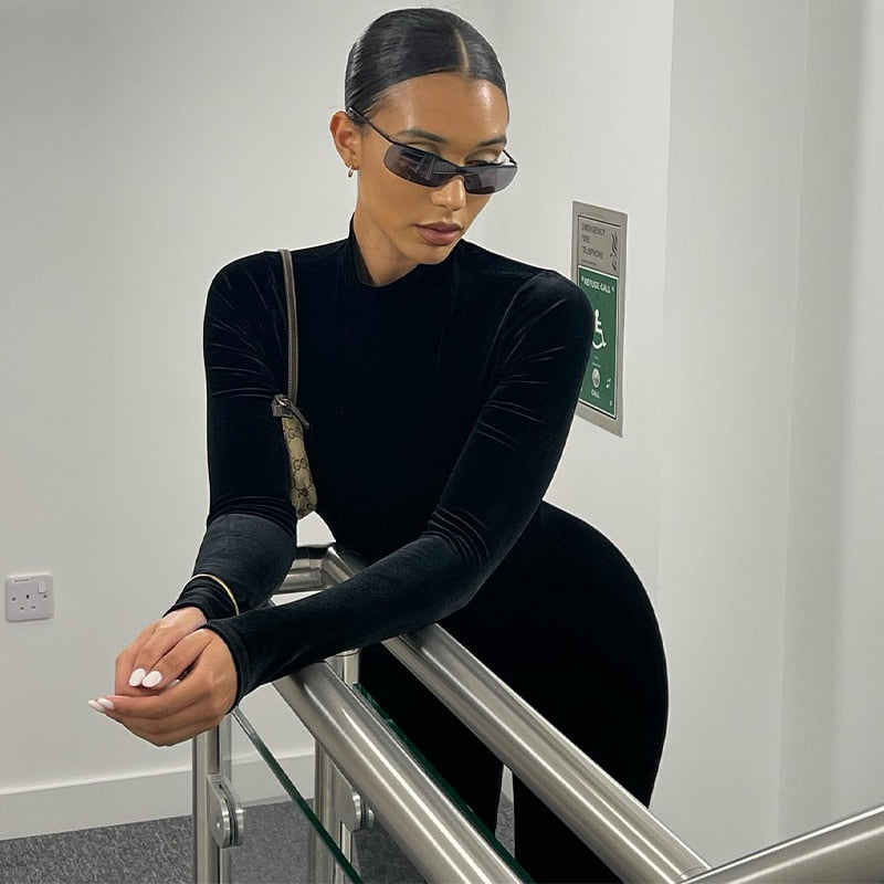 Autumn Velvet Y2K Long Sleeve Jumpsuit