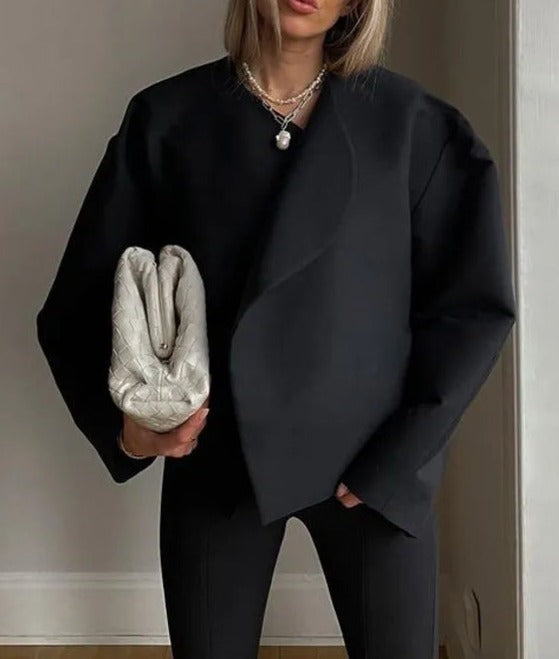 Zaria Autumn V-neck Long Sleeve Coat