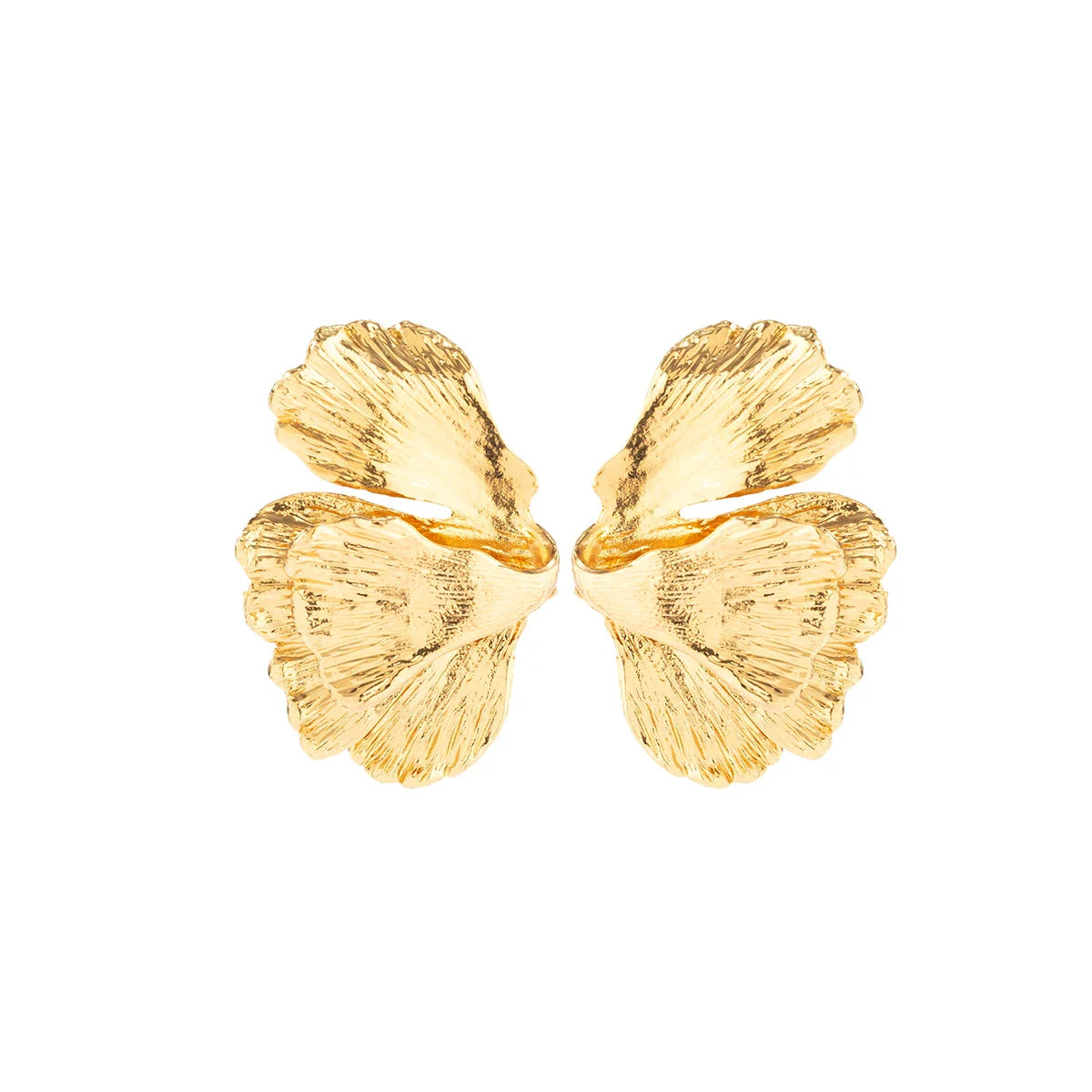 Geometric Petal Flower Stud Earrings