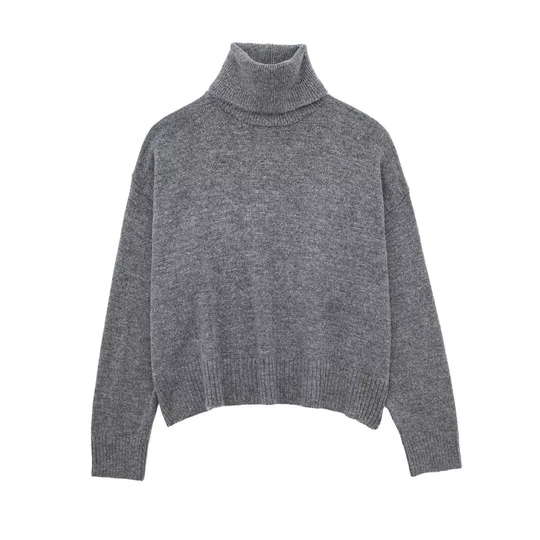 Turtle Neck Knitted Sweater Skirt Set