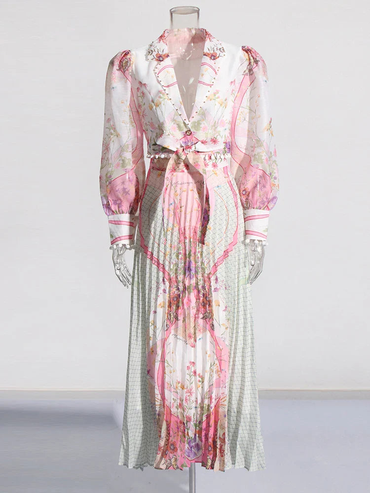 Amar Printed Shirt & Skirt Two Piece Set