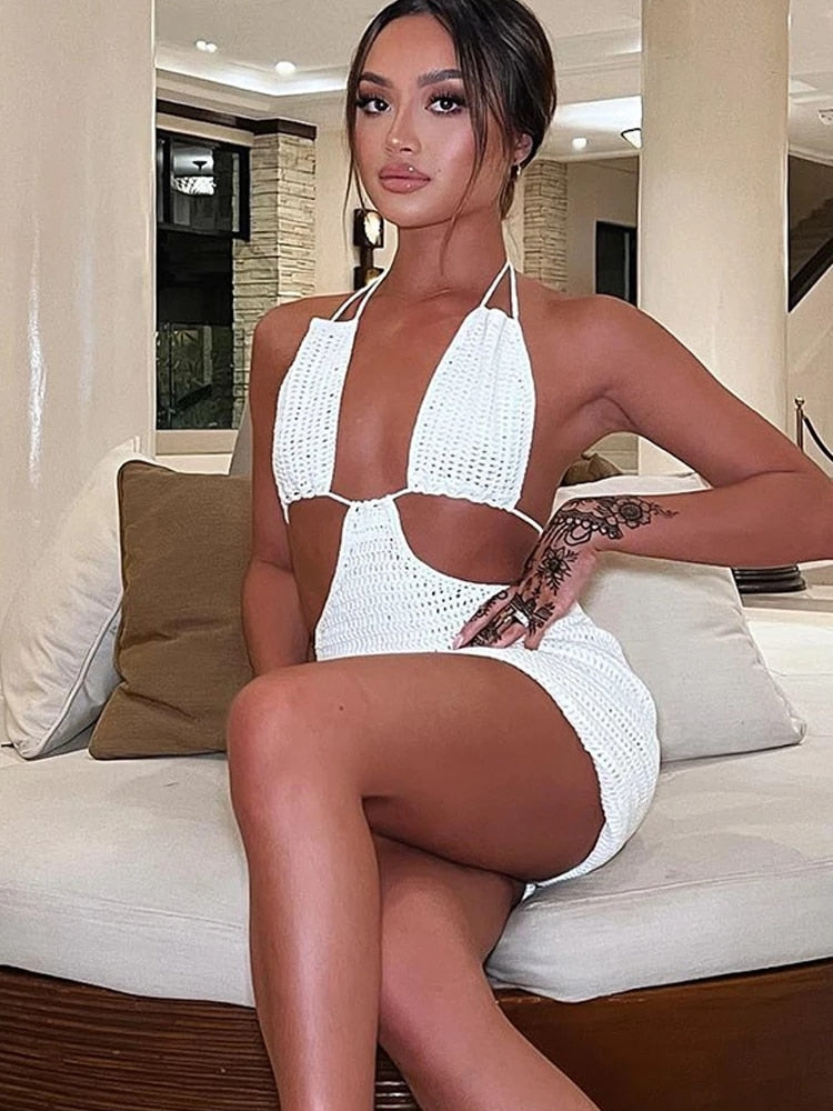 Knitted Mini Cut Out Summer Dress