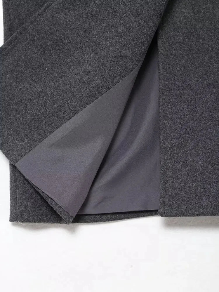 Autumn Winter Long Wool Blend Coat