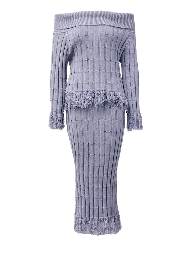 Luxe Knitted Tassel Set