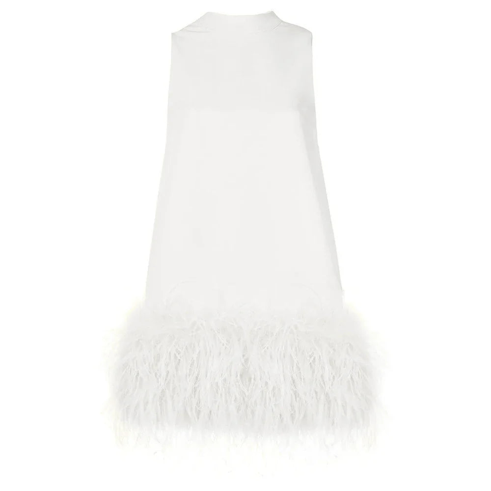 Luxe A Line Feather Tassel Dress