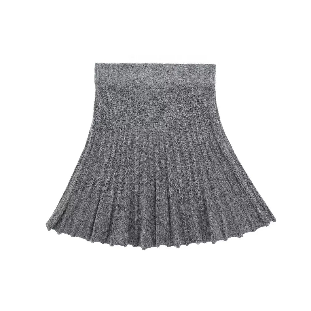 Turtle Neck Knitted Sweater Skirt Set