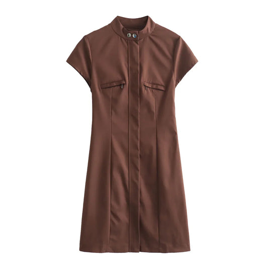 Zara Button Down Short Sleeve Mini Dress