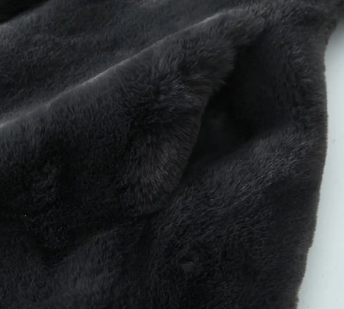 Black Soea Faux Fur Long Sleeve Coat