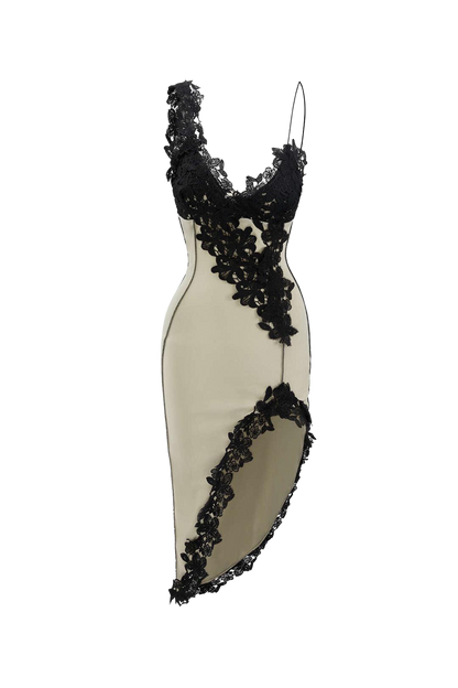 Immersed Rose Split Luxe Midi Dress