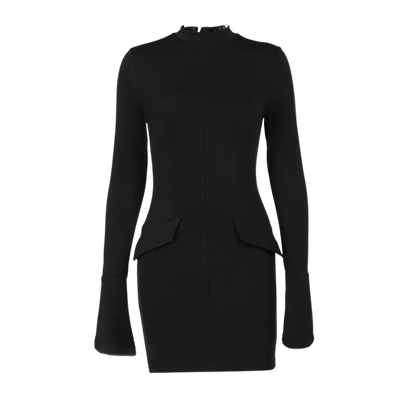 Pocket Style Long Sleeve Bodycon Mini Dress