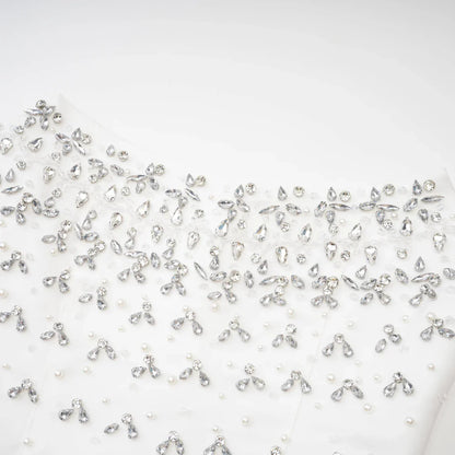 Luxe White Crystal Embellished Dress