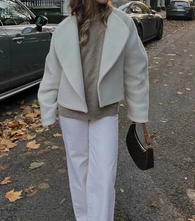 Zaria Autumn V-neck Long Sleeve Coat