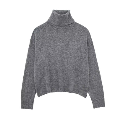Turtle Neck Knitted Sweater Skirt Set