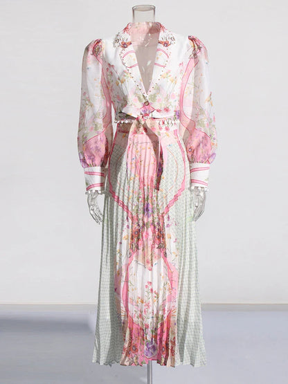 Amar Printed Shirt & Skirt Two Piece Set
