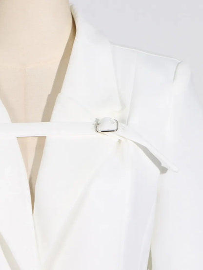 Belted Collar Maxi Tunic Trench Coat