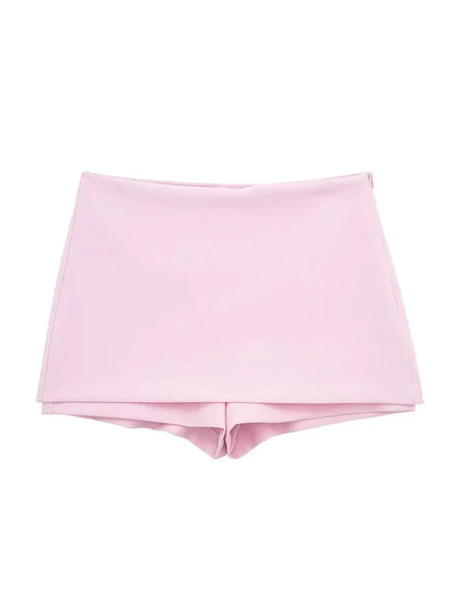Chic Spring Pink Halter Neck Skort Set