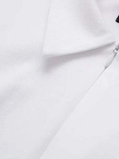 Pleated Sleeveless Mini Shirt Dress
