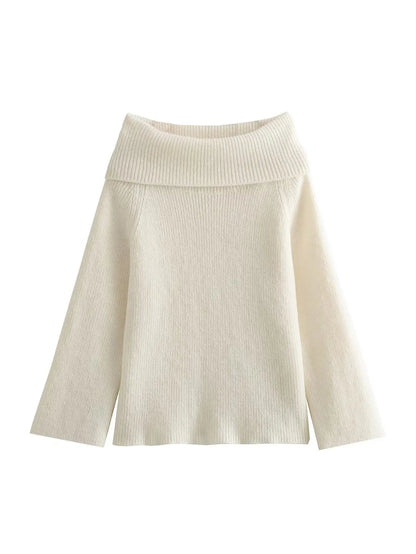 Strapless Off The Shoulder Knitted Sweater