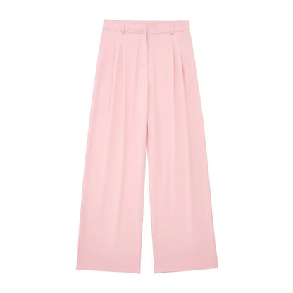 Halter Neck Sleeveless Vest Top And Wide Leg Pant Set