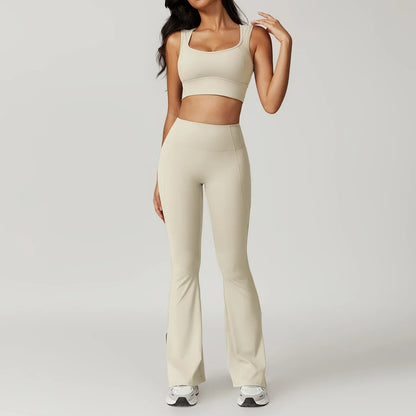 Flexi Crop Top & Flare Leggings Set