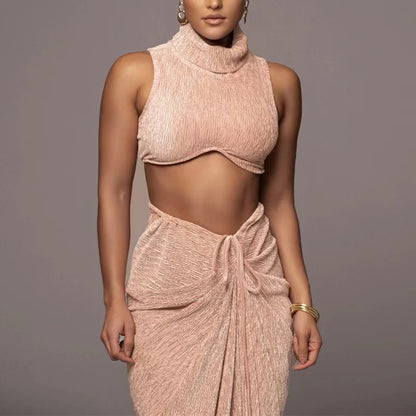 Chelsea High Neck Two Piece Maxi Skirt Set