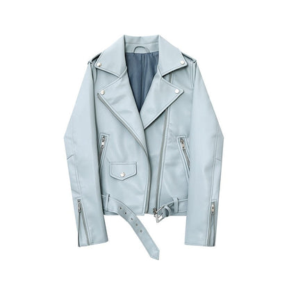 Belted Faux Leather Jacket