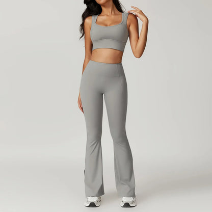 Flexi Crop Top & Flare Leggings Set