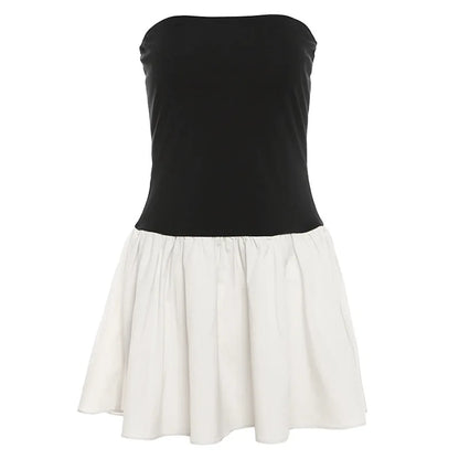 Monochrome Pleats Dress