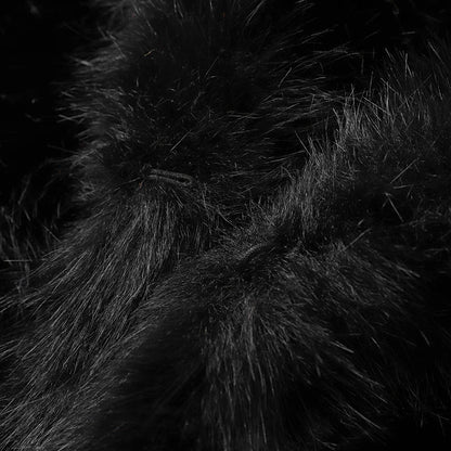 Black Madeline Faux Fur Collared Coat