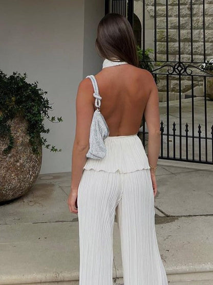 Pleated Plissé Summer Two Piece Set