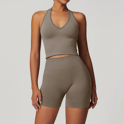 ProSculpt Halter Top & Scrunch Shorts Set