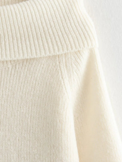 Strapless Off The Shoulder Knitted Sweater